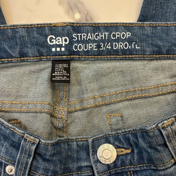 Gap straight crop Coupe distressed jeans woman’s‎ size 10 - Picture 2 of 6